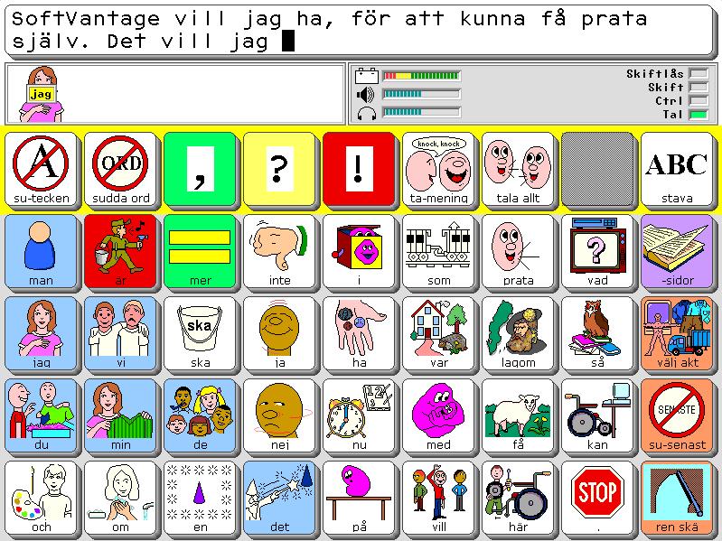 Rehabmodul AB Mer om SoftVantage Sida 5 Sidor Sidor är ett slags överlägg, som du antingen skapar själv eller som medföljer talapparaten vid leveransen.