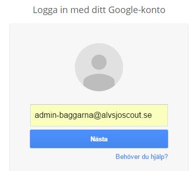 Steg 2 Logga in med ditt alvsjoscout-konto Varje avdelning har ett eget användarkonto för att redigera sina grupper.
