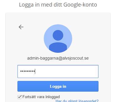 Ange användarnamnet som tillhör din avdelning och klicka på Nästa. Därefter anger du lösenordet som hör till ditt användarnamn.