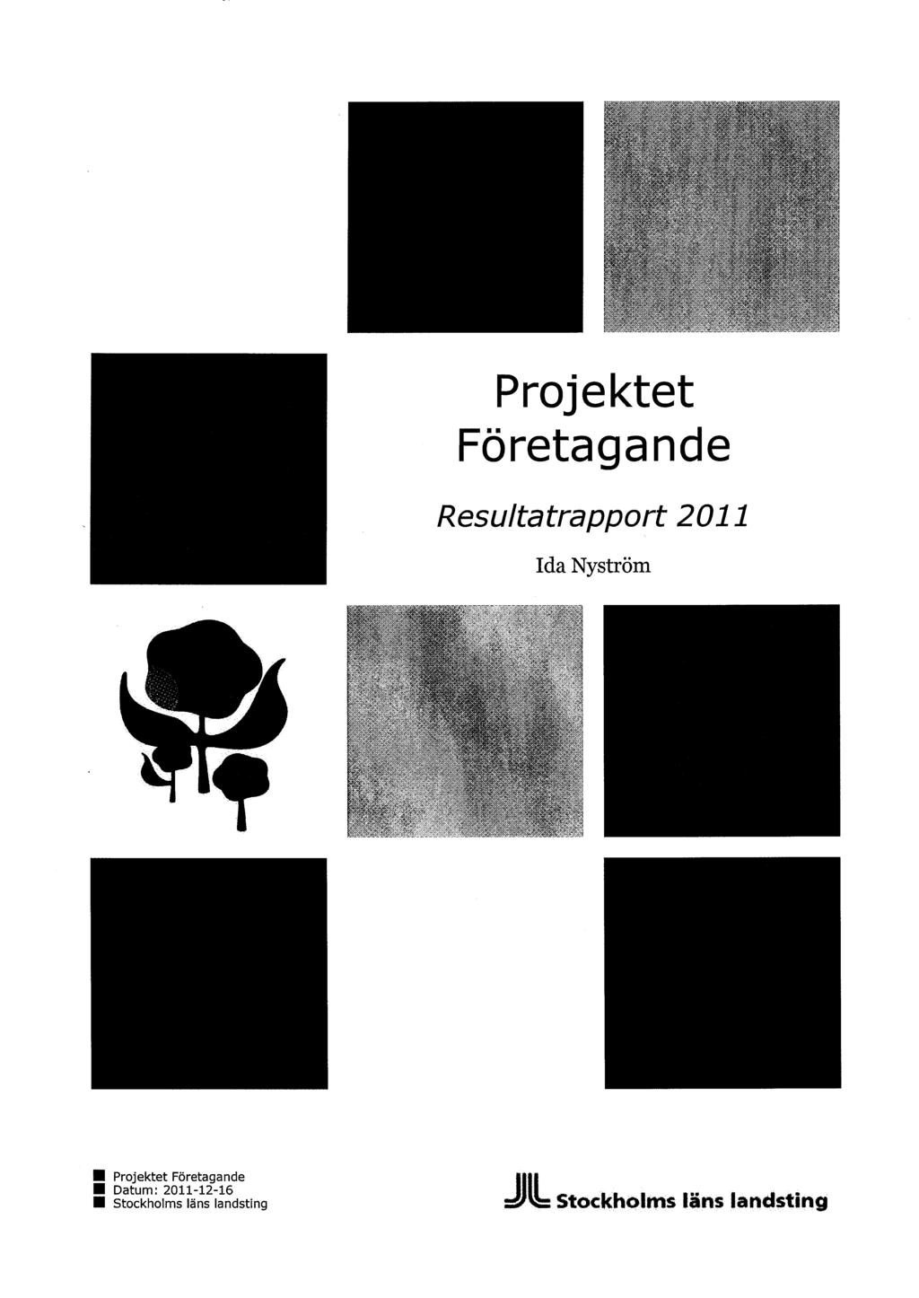 Projektet Företagande Resultatrapport 2011 Ida Nyström Projektet
