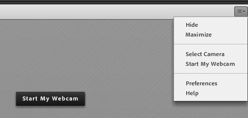 1 Att välja och aktivera kamera Tryck på ikonen för webbkameran (Start My Webcam).