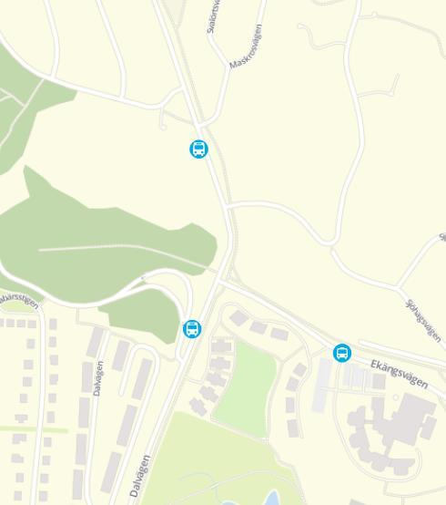 10 KOLLEKTIVTRAFIK TILL BILLINGEN I närheten av den framtida Dalstationen finns det idag tre hållplatser för kollektivtrafik. Maskrosvägen, Käpplunda park och Billingens vårdcentral.
