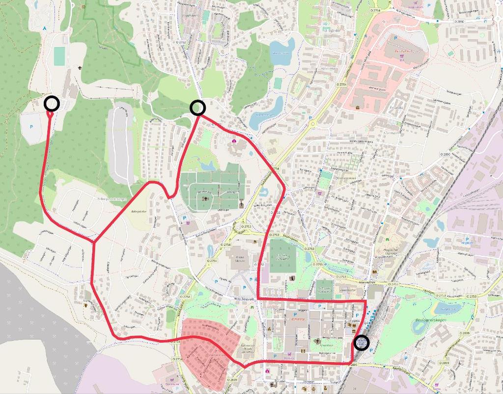 KOLLEKTIVTRAFIK TILL BILLINGEN 13 Billingshus Ny hållplats vid gondolstation/ Dalstationen Skövde resecentrum Exempel på körväg för en ny utvecklad linje 21.