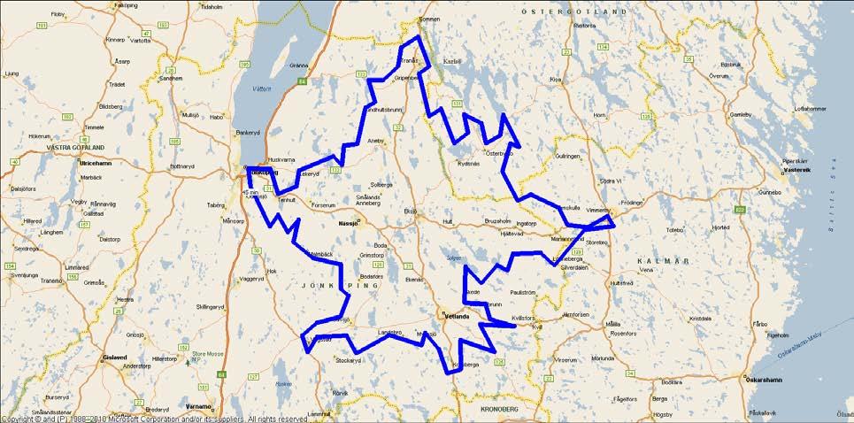 Restidzon 45 minuter med direktbuss EKSJÖ Restidzon