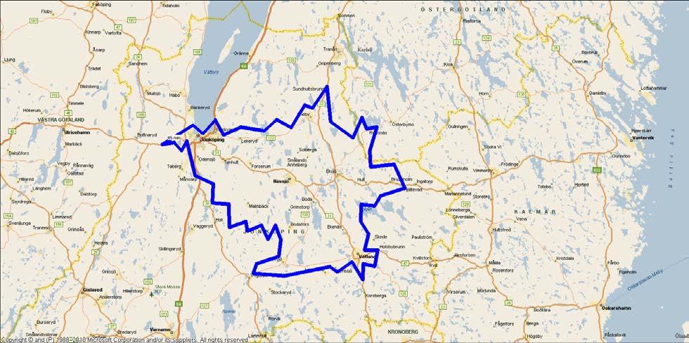 Restidzon 45 minuter med direktbuss NÄSSJÖ Restidzon