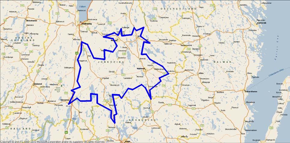 Restidzon 45 minuter med direktbuss SÄVSJÖ Restidzon