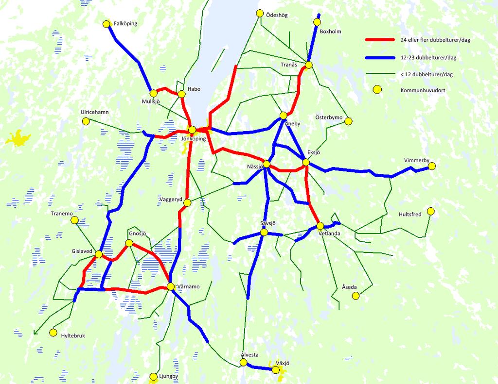 Länets upphandlade tåg- och busstrafik 2015 Trafiken ska även underlätta för att näringslivet ska kunna rekrytera kompetent arbetskraft.