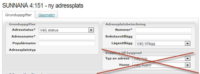 54 (132) 4.5.2 Adresser som avviker från standarden för belägenhetsadress I och med