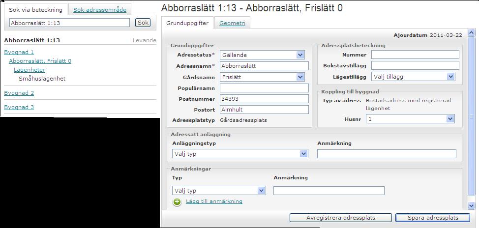55 (132) Markering med en nolla (0) i adressplatsen visas endast i LINA.