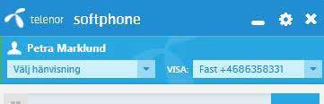 När det är en kontakt visas både namn och telefonnummer, annars visas endast telefonnumret.