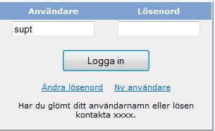 Första gången klickar du på Ny användare för att registrera dig själv som användare.