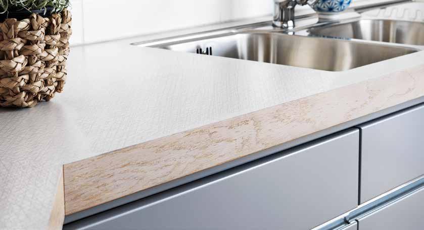 54 KÖK aminat aminat är ett tåligt och prisvärt alternativ. I vårt standardsortiment kan du välja bland laminaten som du ser på nästa sida. Standardsortimentet erbjuds endast i 30 mm tjocklek.