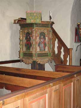 Längst bak i kyrkan står mot södra väggen orgeln. Den är tillverkad på 1840-talet av Johannes Magnusson, för privat bruk. Orgelverket är renoverat och troligen ändrat, medan fasaden är orörd.