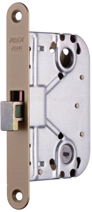 slutbleck Gul epoxi st Abloy innerdörrlås 4249 Ett hakregellås för lätta skjutdörrar och dragspelsdörrar. Låset finns i dorndjupsutförande 45 mm och reglas med nyckel eller toalettvred.