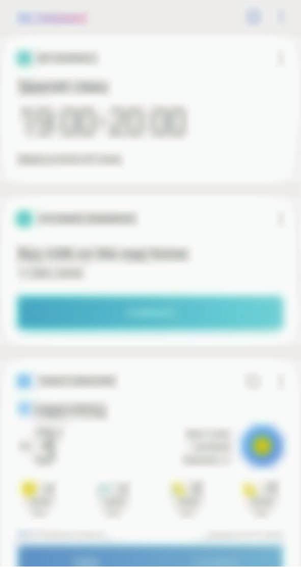 Appar och funktioner Använda rekommenderat innehåll på Bixby Home När du öppnar Bixby Home kan du visa innehållet som uppdateras ofta som Bixby-kort.