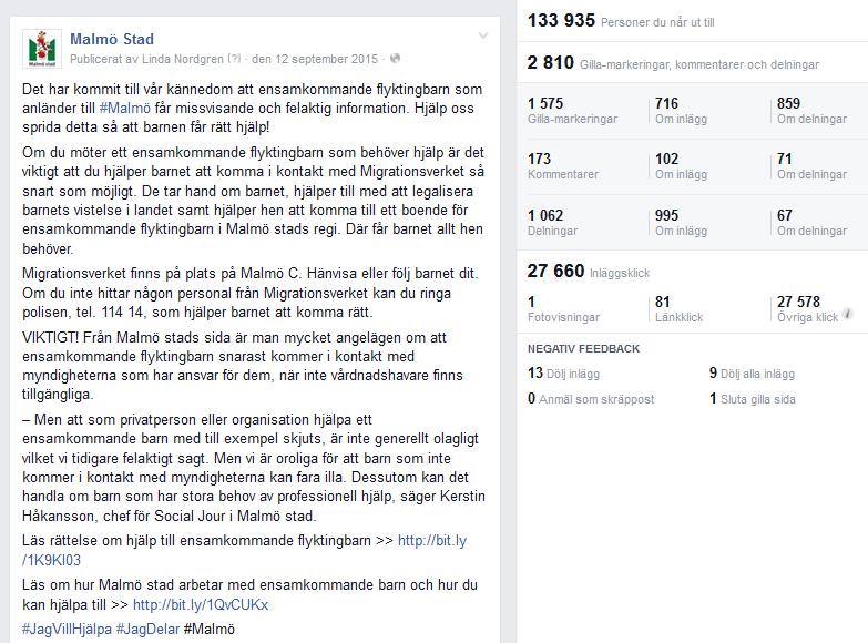 Observera få länkklick jämfört