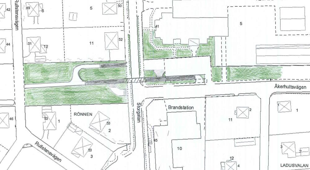 Översiktsplan 3(10) Gällande översiktsplan antagen 2010-06-14 redovisar endast en föreslagen gångoch cykelväg längs med Åkerhultsvägen respektive riksväg 25.