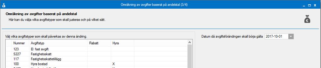 Till sist så får du en lista med de avgifter som kommer att ändras.