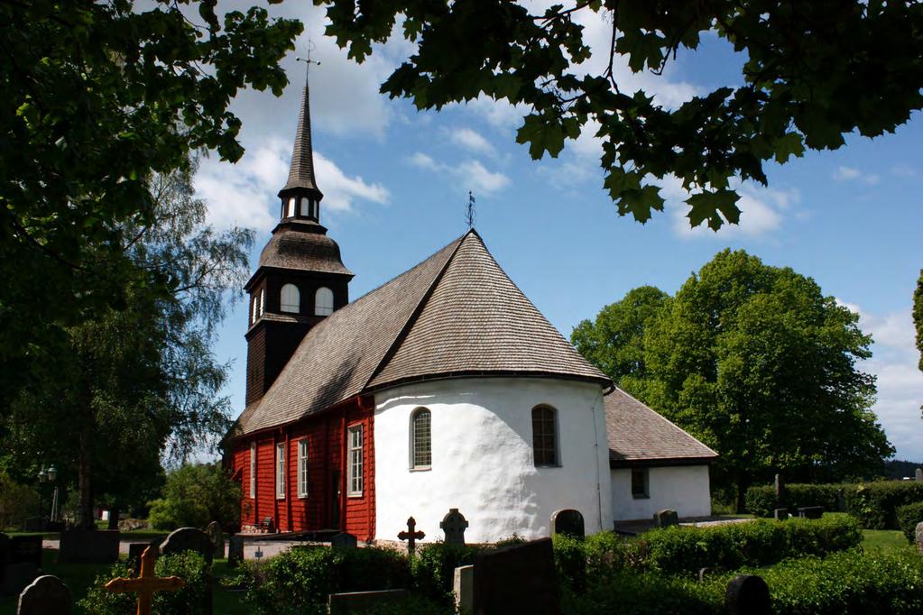 Vireda kyrka, Småland På korets östra timmervägg som byggts in av det sekundära koret i