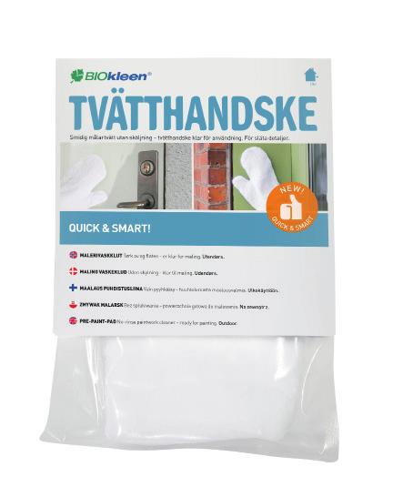 SLÄTA YTOR UTE/INNE RENGÖRING Tvätthandske för målartvätt BIOkleen Tvätthandske, Ute Nu har vår populära tvättduk utvecklats till en tvätthandske!