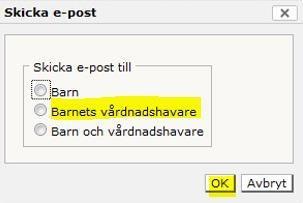 10 Skicka e-post till vårdnadshavare 1. Välj Förskola/Fritidshem i menyn och sidan Köhantering eller Placeringar. 2. Sök fram de barn vars vårdnadshavare du vill skicka e-post till. 3.