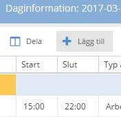 Lägg till/ta bort rad och dela intervall Lägg till rad Figur 33 Markera raden och