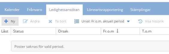 Ledighets ans ökan Finns det ingen tidigare ans ökan under perioden s å vis as det blankt.