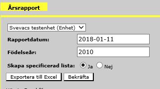 Om man önskar få statistik per dos(er), ex vaccinationer som givits som dos 2, kan man markera en eller flera siffror i fältet Doser. Det går också att göra urval för kön.