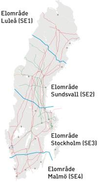 E.ON 17 000 km, 12 miljarder SEK Vattenfall, 11 000 km, 10 miljarder SEK Prisområden onödiga med nya