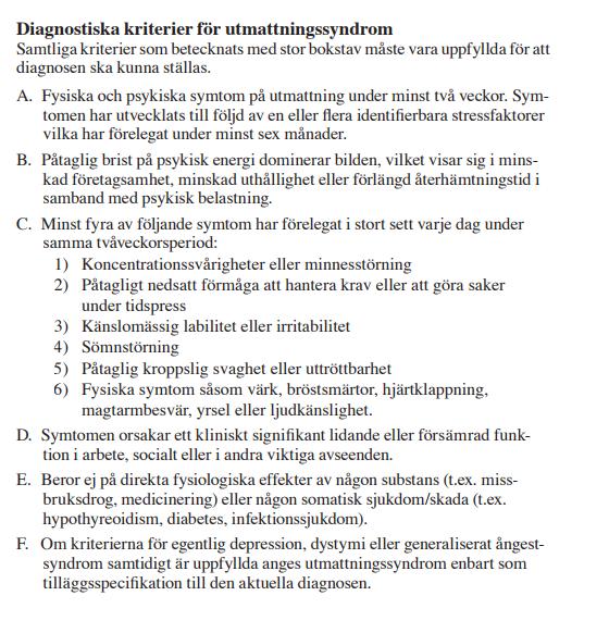 Bilagor Bilaga 1. Underlag för diagnos F43.