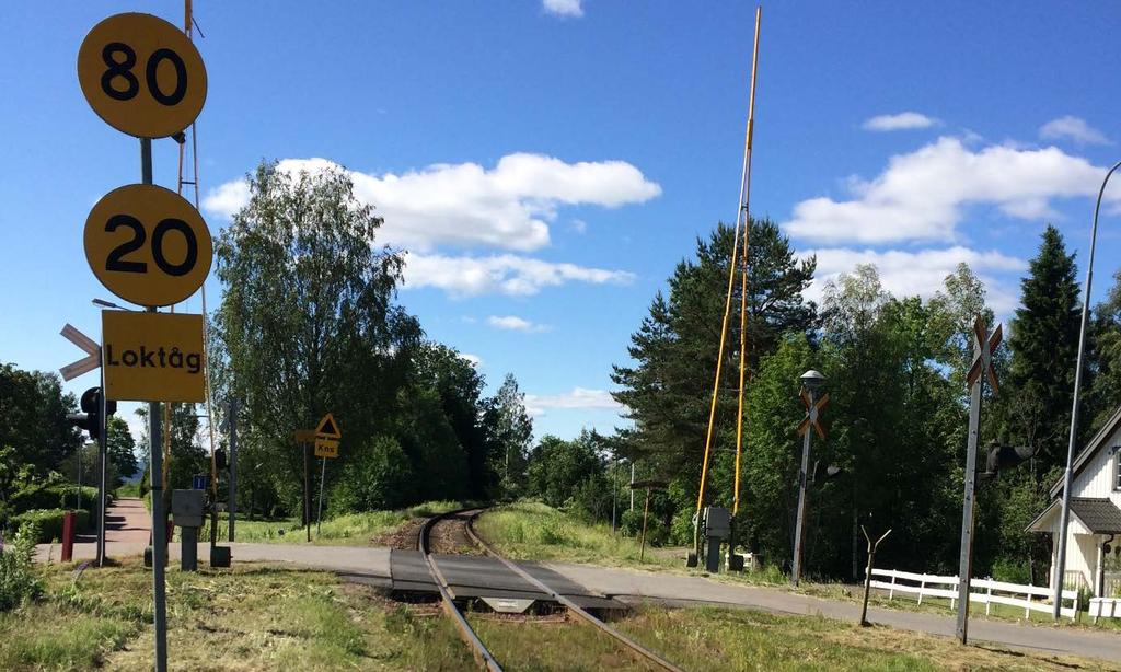 Bild 9. Hastighet på Fryksdalsbanan vid södra järnvägsöverfarten vid Sundets handelsplats.