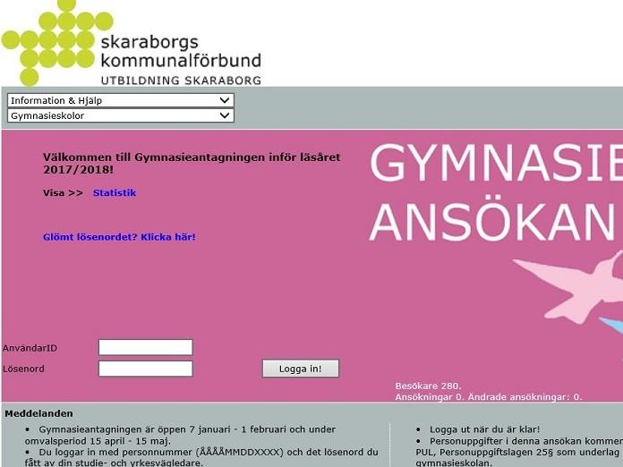 Hur gör jag min ansökan? Du som är elev i grundskolan får ett lösenord i början av januari av din studie- och yrkesvägledare. Klicka på länken LOGGA IN. Logga in med hjälp av ditt lösenord.