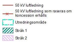 I södra delen av stråket går det öster och söder om parkeringsytan. 3.3 Stråk 2 Stråket är beläget i östra delen av utredningsområdet. Norra delen av stråket går norr om den planerade nya ishallen.