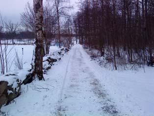 Även norr om området ligger en stenmur som tillsammans med en mindre grusväg utgör gräns mot befintligt campingområde.