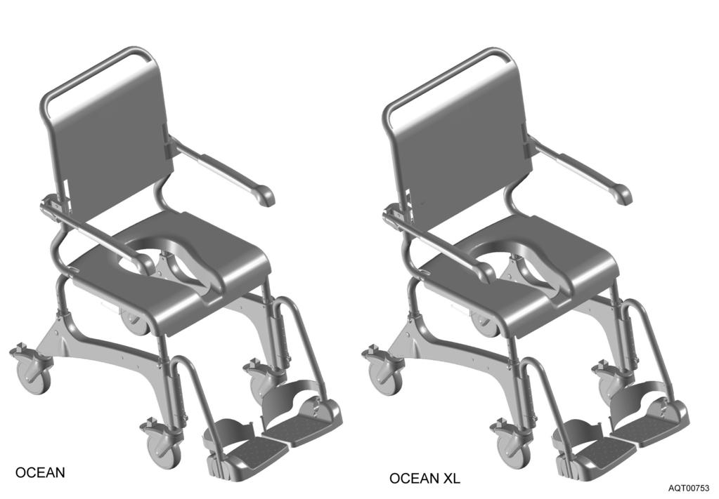 OCEAN/OCEAN XL DE Dusch- und Toilettenrollstuhl Gebrauchsanweisung EN Commode Operating Instructions FR Chaise roulante pour douche/ toilettes Mode d emploi NL Douche- en toiletrolstoel