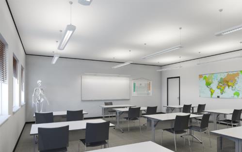 Ljussättning och nivåer motsvarande klassrummen i vår studie Rumsyta Krav i Rekommenderat