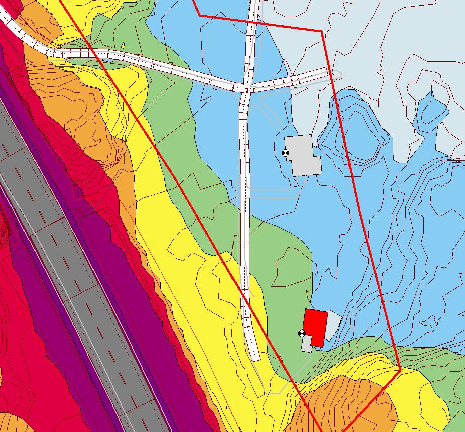 13.11. Hovås 48:8 Fastigheten är belägna på östra sidan om väg 158 i höjd med bergsformationen mitt i projektet, se Figur 13Figur 11.