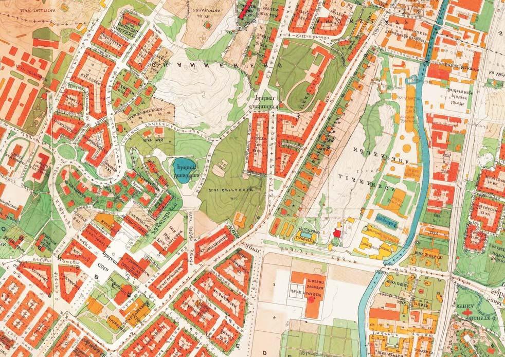 Områdets historia: Stadens och bebyggelsens årsringar Från kvartersstad till funkisstad Flickläroverket Carlandersplatsen Eklandagatan Karta 1935 c:a Näckrosdammen Flickläroverket Funkisjohanneberg