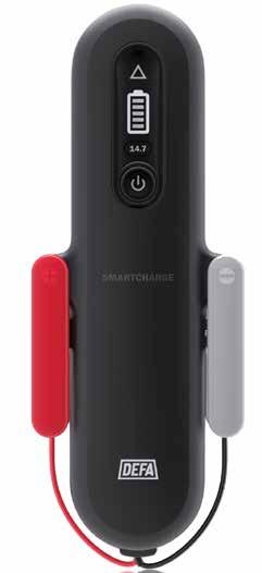 SmartCharge känner automatiskt av batteriet storlek och laddar enligt det.