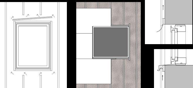 5.3. Montering och ventilation runt dörrar och fönster Ventilationsflödet kan avledas från fönster och dörrar med en max bredd på 1200 mm För fönster och dörrar med en bredd på mer än