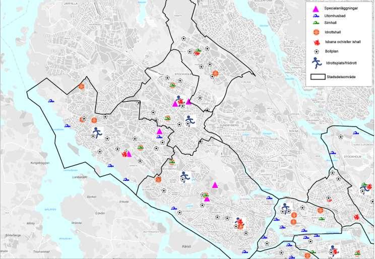 3 Tillgänglighet till idrottsanläggningar I detta kapitel presenteras all analys. Varje anläggningstyp har ett eget delkapitel.