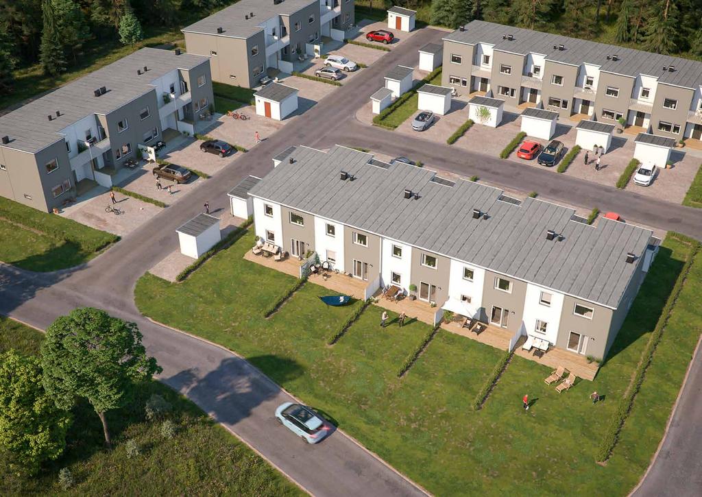 Gavelhusen har extra fönster, i köket och trappan. asadmaterialet är hållbart och gillar alla väder.