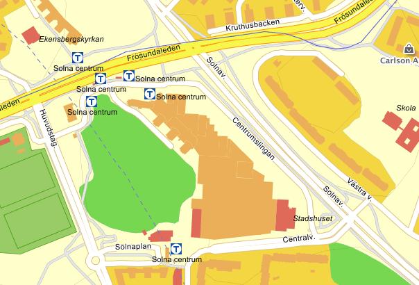 Bebyggelsen planeras i 7-9 våningar ovanpå befintligt parkeringsdäck (se figur 2.2).