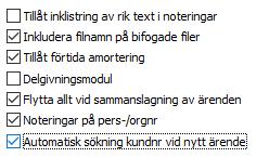 Möjlighet till val av