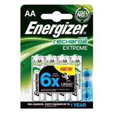 12 - Batterier Energizer Rech Extreme Extreme AA (2300mAh) och Extreme AAA (800mAh).Räcker 6 ggr längre i tex. en Digitalkamera (jämfört med ett Energizer Ultra+, kan variera beroende på kamera.). Batterierna är färdigladdade när du köper dem.