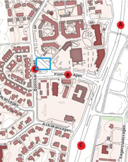 2 INLEDNING Cartena planerar att uppföra ett flerbostadshus i korsningen Pomonavägen/Björnbärsvägen i Växjö.