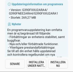 Om det inte överensstämmer med den modell ni använder hänvisar vi till tillverkarens support. Uppdatera Android 1.