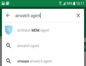 airwatch agent för att söka efter