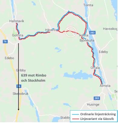 29(50) Linjedragning linje 643 Linje 625 Danderyds sjukhus Söderhall Linje 631 Norrtälje Rådmansö Linje 631X Norrtälje Rådmansö Linje 644 Mora vägskäl Söderhall Linje 653 Norrtälje Länna Lohärad