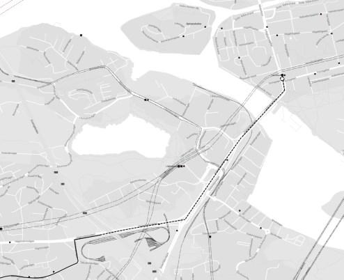 38(50) Linje 190 Centralen Farsta strand Linjen förlängs från Kilaberg till Hornstull eftersom anknytning finns till nattlinje 94 och ger en tryggare plats för resenären än vid Kilaberg.